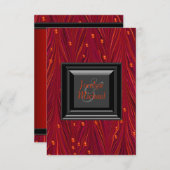 Elegante rode en zwarte huwelijksuitnodigingen kaart (Voorkant / Achterkant)