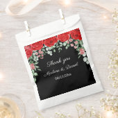Elegante rode en zwarte Rozen bloemenbruiloft Bedankzakje (Geknipt)