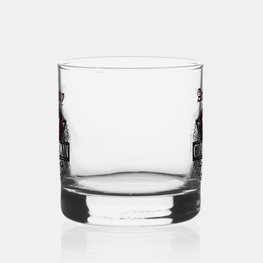 Elegante rode en zwarte Tuxedo Bowtie Groomsmen Whisky Glas (Links)