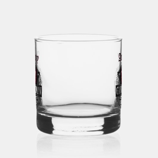 Elegante rode en zwarte Tuxedo Bowtie Groomsmen Whisky Glas (Rechts)