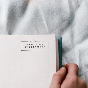 Elegante rode ex libris aangepaste naam boekplaat  zelfinktende stempel