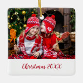 Elegante rode familie foto modern keramisch ornament (Voorkant)