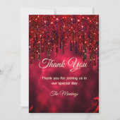 Elegante rode faux glitter druppels dank u kaart (Voorkant)