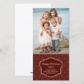 Elegante rode feestdag fotokaart feestdagenkaart (Voorkant / Achterkant)