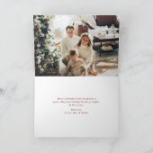 Elegante Rode Fijne Kerstdagen Script Foto Sneeuw Feestdagen Kaart (Binnen)