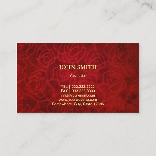 Elegante rode fluweel textuur visitekaartje (Achterkant)