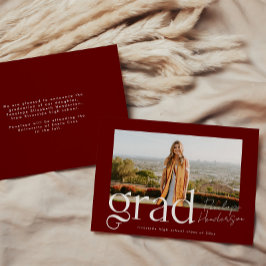 Elegante Rode Foto Afstudeerdersklas van 2025 Aankondiging