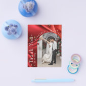 Elegante rode foto budget bruiloft bedankkaart flyer (Enkel)