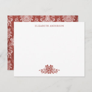 Elegante rode Franse  Toile Flat Note Kaart Notitiekaartje