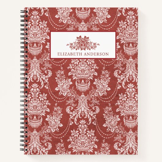 Elegante rode  Franse Toile Notitieboek (Voorkant)