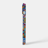 Elegante Rode Gele Mexicaanse Talavera Monogram iPhone 15 Case (Linkerkant)