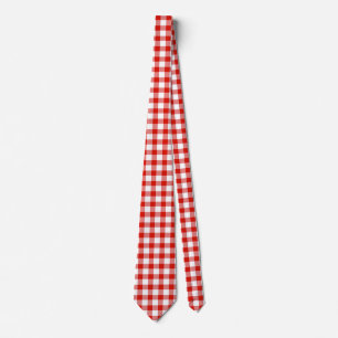 Elegante rode geruite stropdas