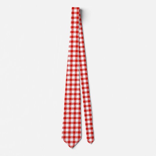 Elegante rode geruite stropdas (Voorkant)
