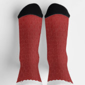 Elegante rode geschulpte rand gepersonaliseerd sokken (Top)