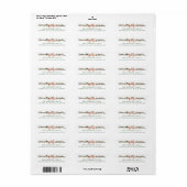 Elegante rode gestreepte strik Kerst retouradres Etiket (Full Sheet)