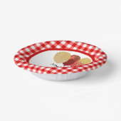 Elegante rode gingham & ballonnen 1e verjaardag papieren kommen (Gebogen)