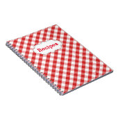 Elegante rode gingham patroon recepten notitieboek (Rechterzijde)