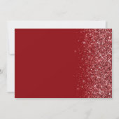 Elegante rode glitter & goud Sweet 16 uitnodiginge Kaart (Achterkant)
