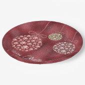 Elegante rode glitter Ornamenten Vrolijk kerstfees Papieren Bordje (Gekanteld)