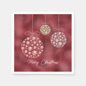 Elegante rode glitter Ornamenten Vrolijk kerstfees Servet (Voorkant)
