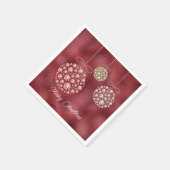 Elegante rode glitter Ornamenten Vrolijk kerstfees Servet (Hoek)
