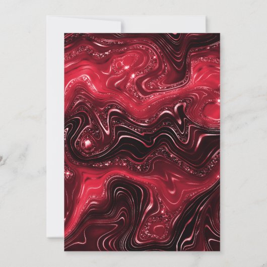 Elegante Rode Glitter Strata  Lijst Verjaardag Kaart (Achterkant)