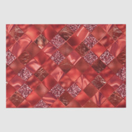 Elegante rode glitters diamant roosterpatroon tissuepapier