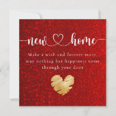 Elegante rode glitters Nieuw huis kaart (Voorkant)