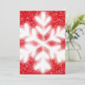 Elegante rode glitters witte sneeuwvlok feestdagenkaart (Staand voorkant)