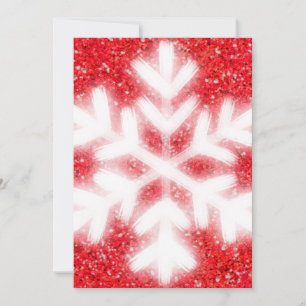 Elegante rode glitters witte sneeuwvlok feestdagenkaart