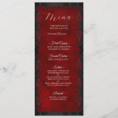 Elegante rode gotische huwelijksmenu menu (Voorkant)