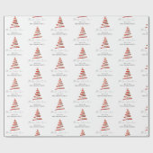 Elegante Rode Gouden Boom Patroon Naam Vrolijk Ker Cadeaupapier (Vlak)