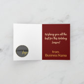 ELEGANTE RODE GOUDEN CRÈME BOOMLAMPEN BUSINESS LOG FEESTDAGEN KAART (Binnen)