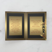 Elegante Rode Gouden Holly Christelijke Kerstmis K Feestdagen Kaart (Binnen)