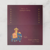 Elegante Rode Gouden Indische Traditionele Ontwerp Plaatskaartje (Buitenkant ongevouwen)