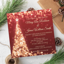 Elegante Rode & Gouden Kerst Huwelijksfeest