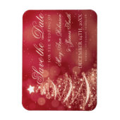 Elegante rode & gouden Kerstmis Bruiloft Save The  Magneet (Verticaal)