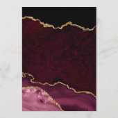 Elegante Rode & Gouden Nep Glitter Agate Bruiloft Menu (Achterkant)