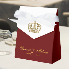 Elegante Rode Gouden Sierlijke Kroon Trouwfeest Bedankdoosjes