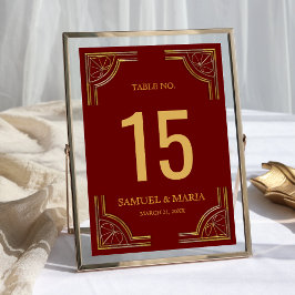 Elegante Rode Gouden Sierlijke Kroon Trouwfeest Kaart