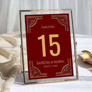 Elegante Rode Gouden Sierlijke Kroon Trouwfeest Kaart