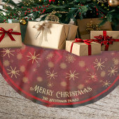 Elegante rode gouden sneeuwvlokken Vrolijk Kerstfe Kerstboom Rok