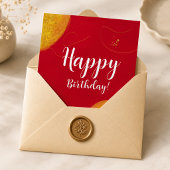 Elegante rode & gouden verjaardagskaart