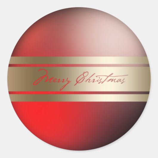 Elegante rode gouden vrolijke kerst Stickers (Voorkant)