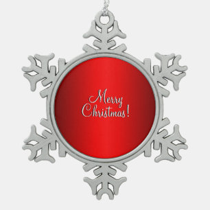 Elegante rode gradiënt een tekst naar keuze tin sneeuwvlok ornament