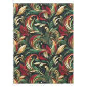 Elegante rode, groene en gouden Abstracte Paisley  Tafelkleed (Voorkant)