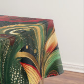 Elegante rode, groene en gouden Abstracte Paisley  Tafelkleed (Voorbeeld)