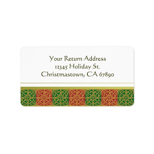 Elegante rode groene Fleur de Lis aangepaste label (Voorkant)