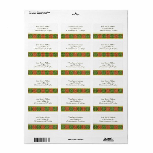 Elegante rode groene Fleur de Lis aangepaste label (Full Sheet)