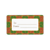 Elegante rode groene Fleur de Lis cadeau Label lab (Voorkant)